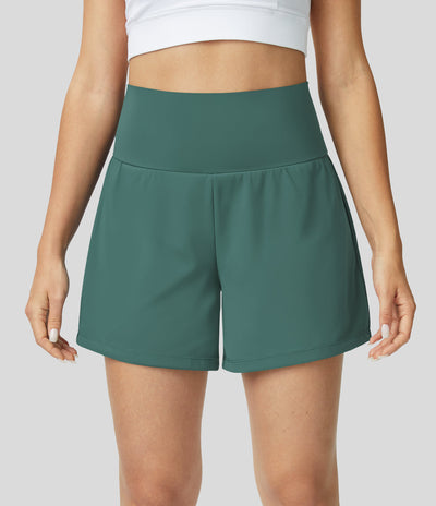 Hilara™ | Short de yoga 2-en-1 taille haute avec poche arrière et poches latérales