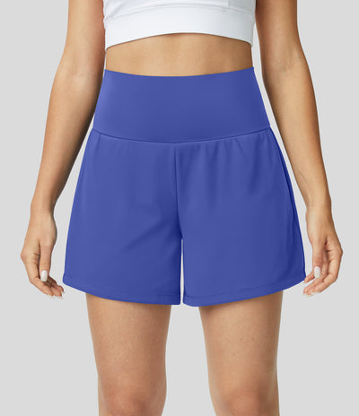 Hilara™ | Short de yoga 2-en-1 taille haute avec poche arrière et poches latérales