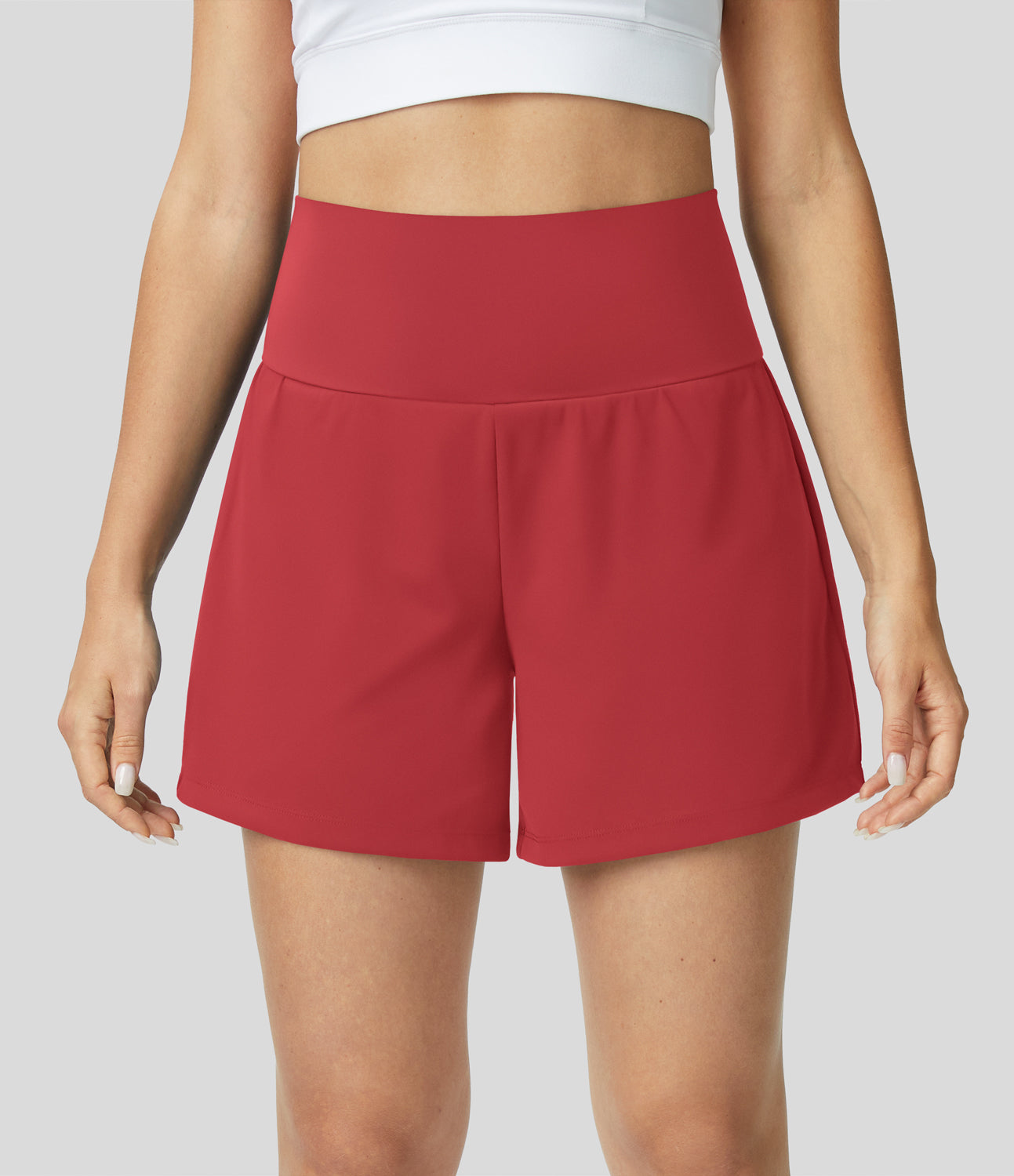 Hilara™ | Short de yoga 2-en-1 taille haute avec poche arrière et poches latérales