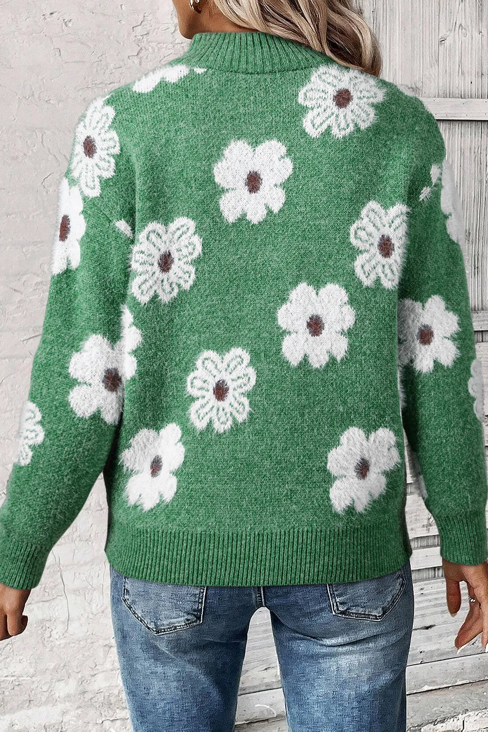 Margaret™| Pull Fleurs avec Design à Demi-Zip