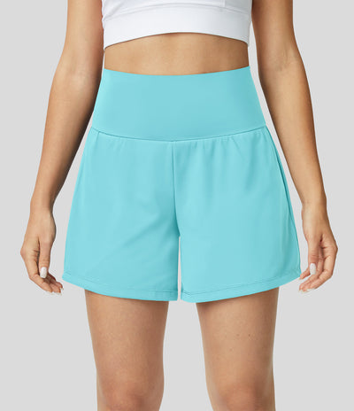 Hilara™ | Short de yoga 2-en-1 taille haute avec poche arrière et poches latérales