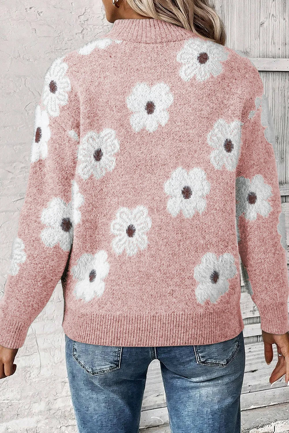 Margaret™| Pull Fleurs avec Design à Demi-Zip
