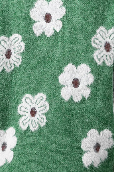Margaret™| Pull Fleurs avec Design à Demi-Zip
