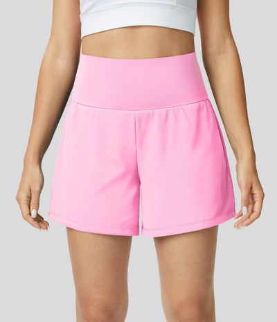 Hilara™ | Short de yoga 2-en-1 taille haute avec poche arrière et poches latérales