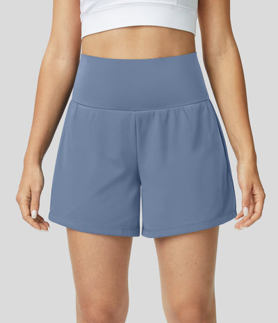 Hilara™ | Short de yoga 2-en-1 taille haute avec poche arrière et poches latérales