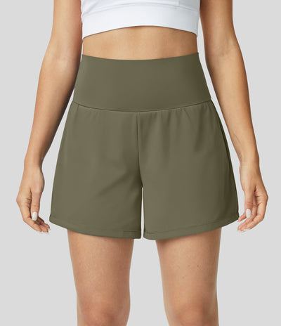 Hilara™ | Short de yoga 2-en-1 taille haute avec poche arrière et poches latérales