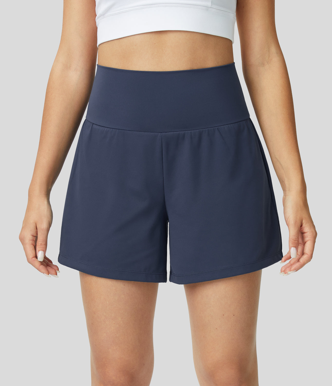 Hilara™ | Short de yoga 2-en-1 taille haute avec poche arrière et poches latérales