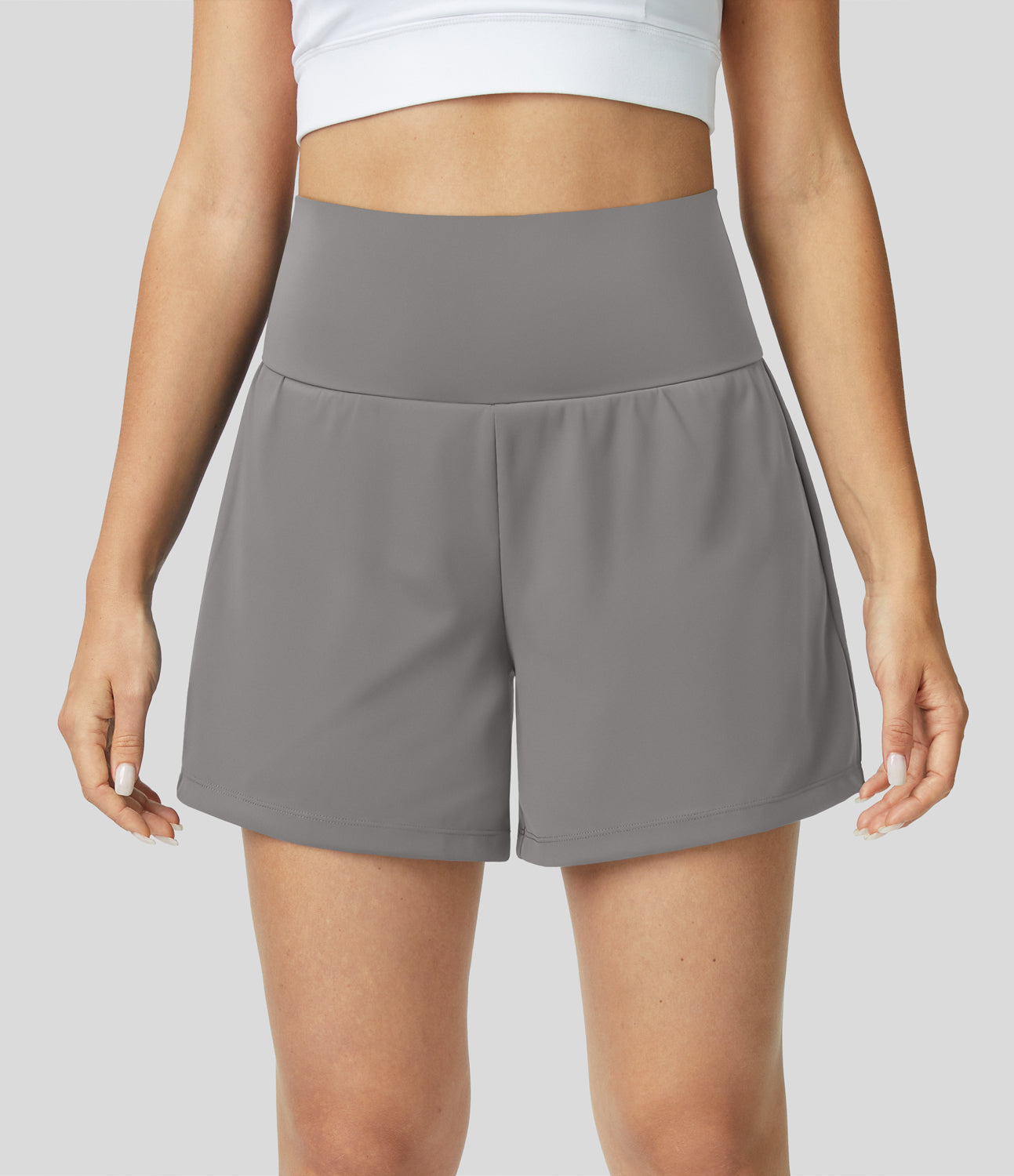 Hilara™ | Short de yoga 2-en-1 taille haute avec poche arrière et poches latérales