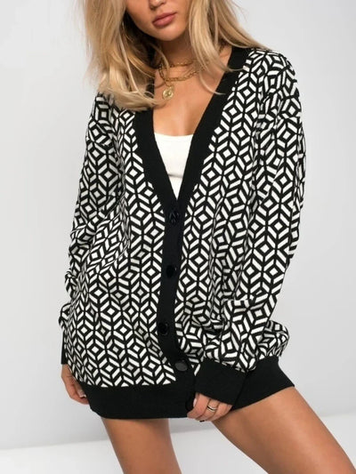Chanel™ | Cardigan Oversized Tricoté à Col V pour Femmes
