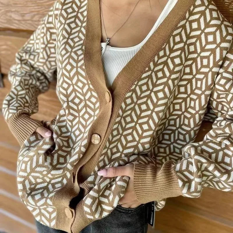 Chanel™ | Cardigan Oversized Tricoté à Col V pour Femmes