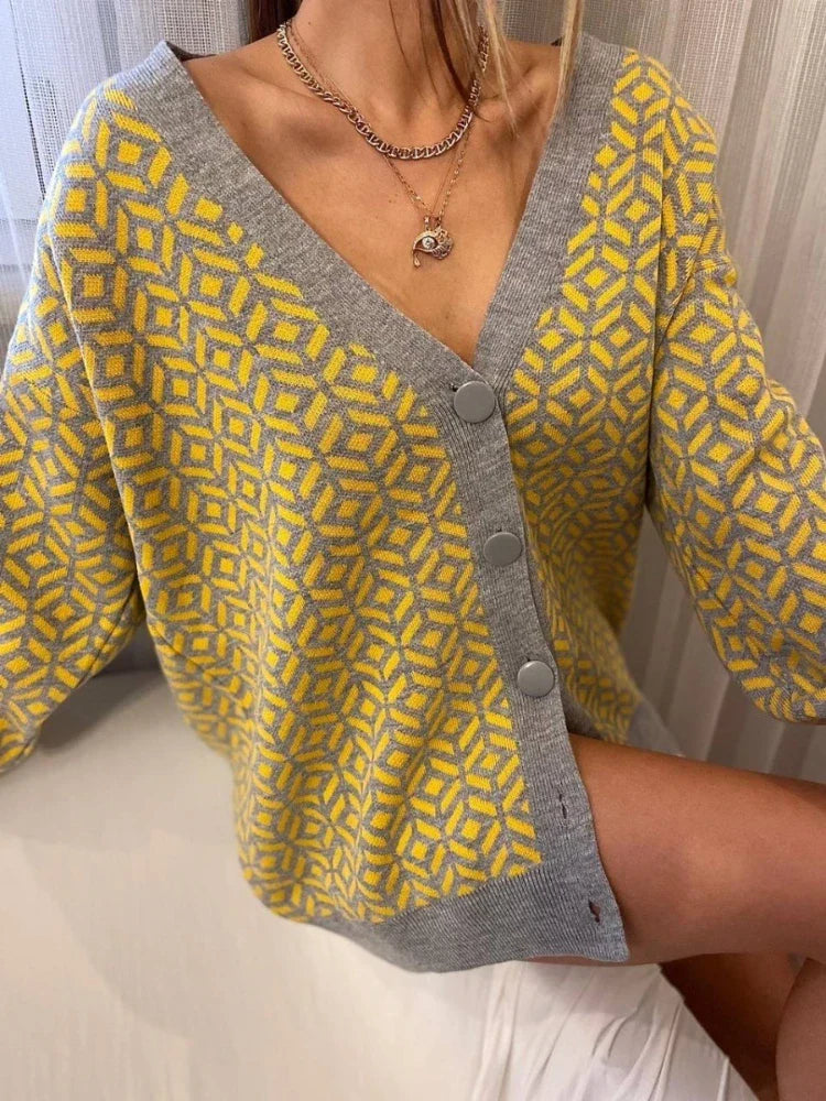 Chanel™ | Cardigan Oversized Tricoté à Col V pour Femmes