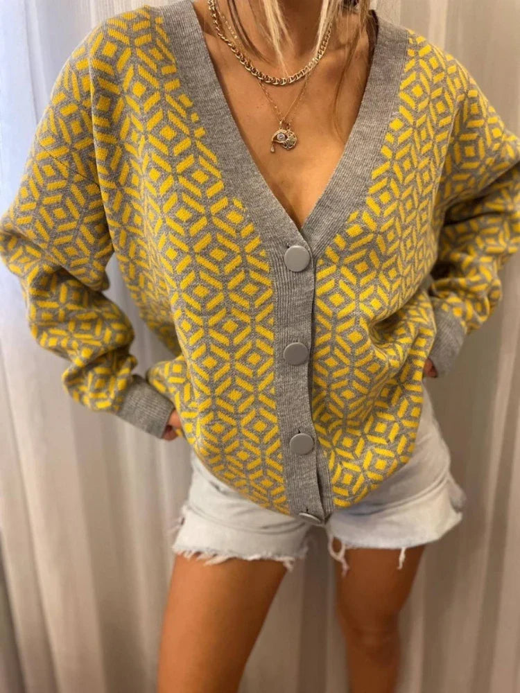 Chanel™ | Cardigan Oversized Tricoté à Col V pour Femmes